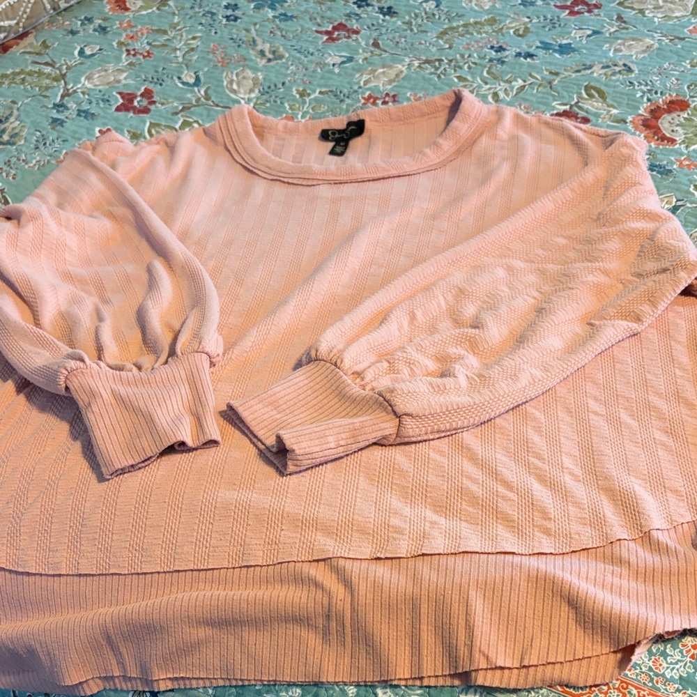 Pink Ribbed Sweater